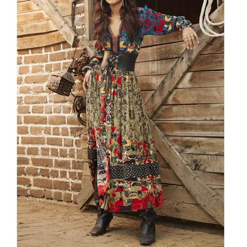 Anthropologie Bhanuni by Jyoti Allura Colorful Boho Maxi Dress SZ M